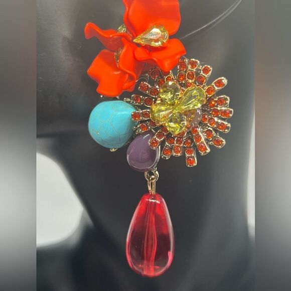 Zara Vibrant Floral Statement Earrings - Picture 17 of 17